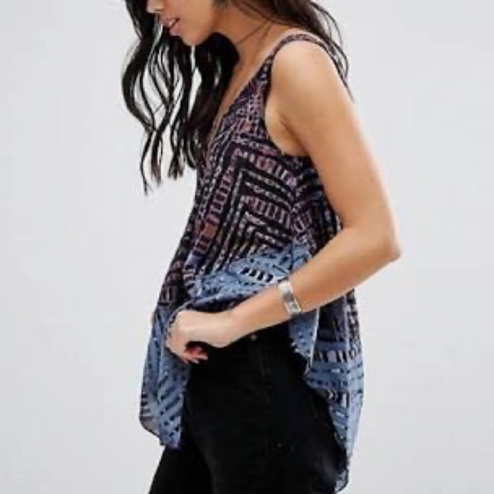 Free People Day Dreamers Pattern Trapeze Tank - M